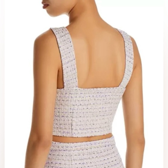 NEW w/Tags AQUA Lavender Tweed Crop Top 100% Bloomingdale's Exclusive Size L - Picture 6 of 11